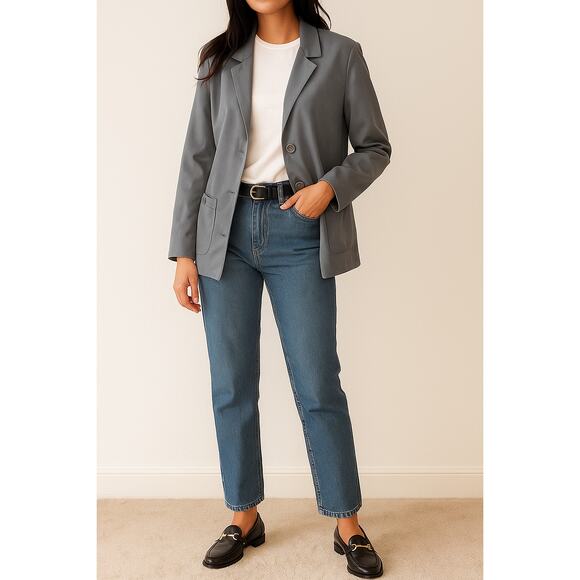 Vintage 60s Catalina Soft Blue Gray Blazer Women’s 10 Lined Mod Jacket Made USA - Picture 1 of 8